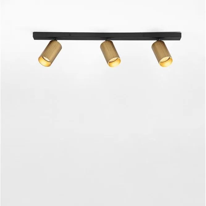 Plafoniera cu 3 spoturi GU10 ZELOS negru/ auriu