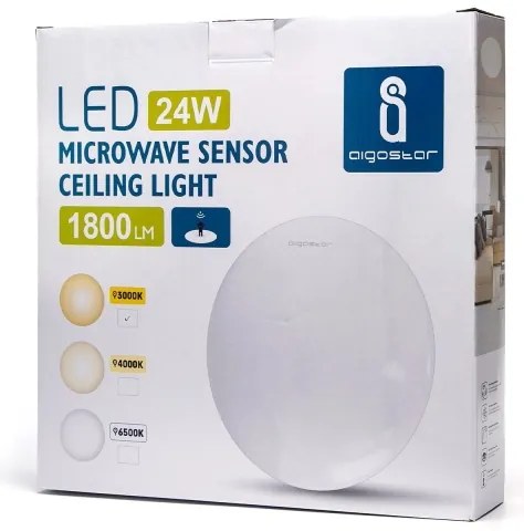 Plafonieră LED cu senzor LED/24W/230V 3000K Aigostar