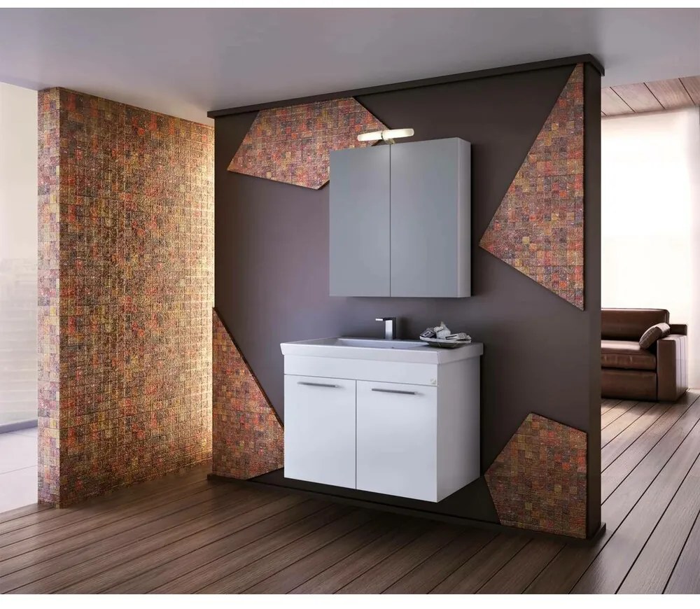 Dulap cu oglinda suspendat Drop Status/Luxus alb 2 usi 60 cm