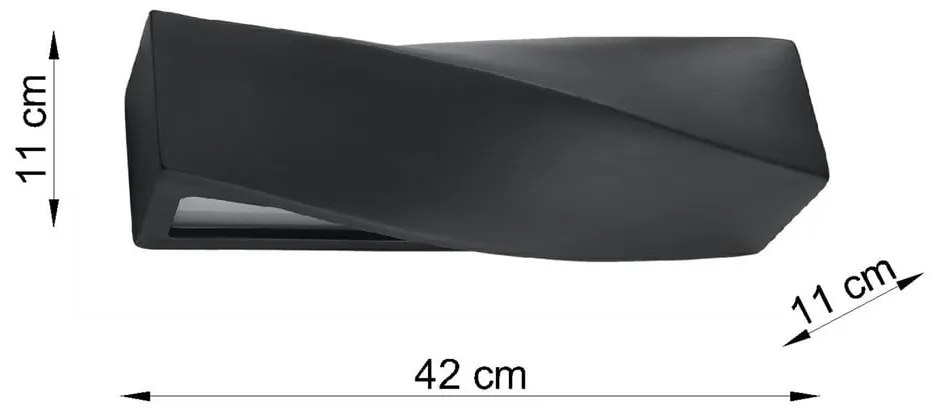 Aplică din ceramică Sollux Taurus, negru