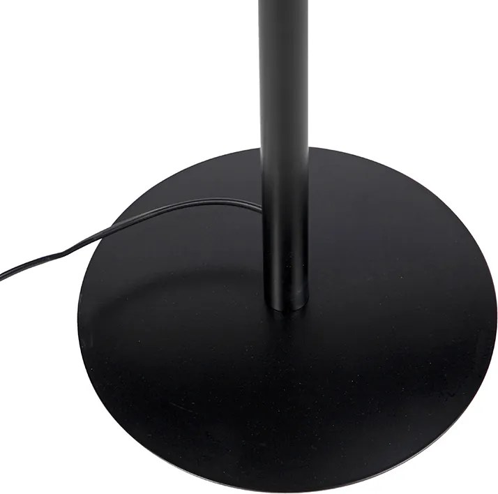 Lampă de podea neagră cu abajur din catifea roșie cu auriu 40 cm - Simplo