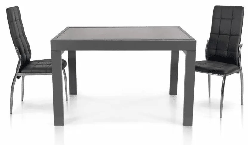 Scaun Emera, structura metalica argintie, piele ecologica - ALB