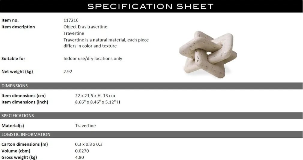 Obiect decorativ design LUX Eras