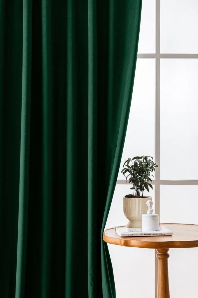 Draperie opaca verde inchis VELVET 140x270 cm Agatat: Rejansa