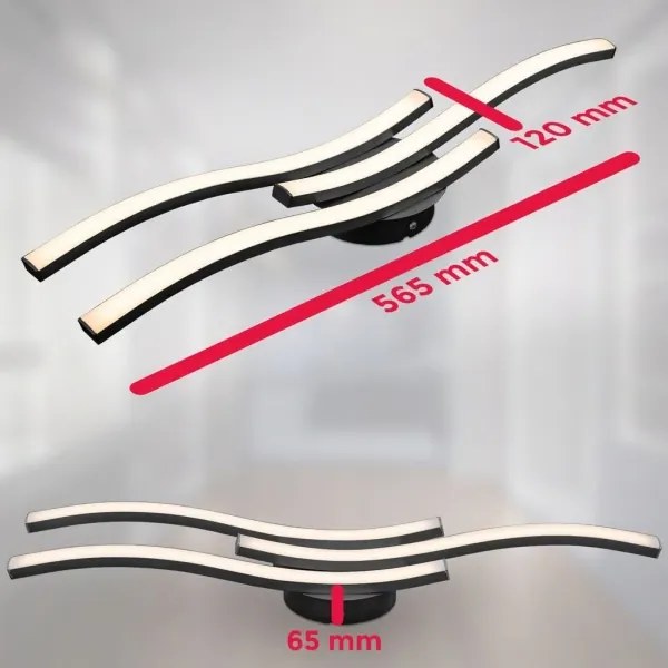 Plafonieră LED 3x6W/230V 2700K negru