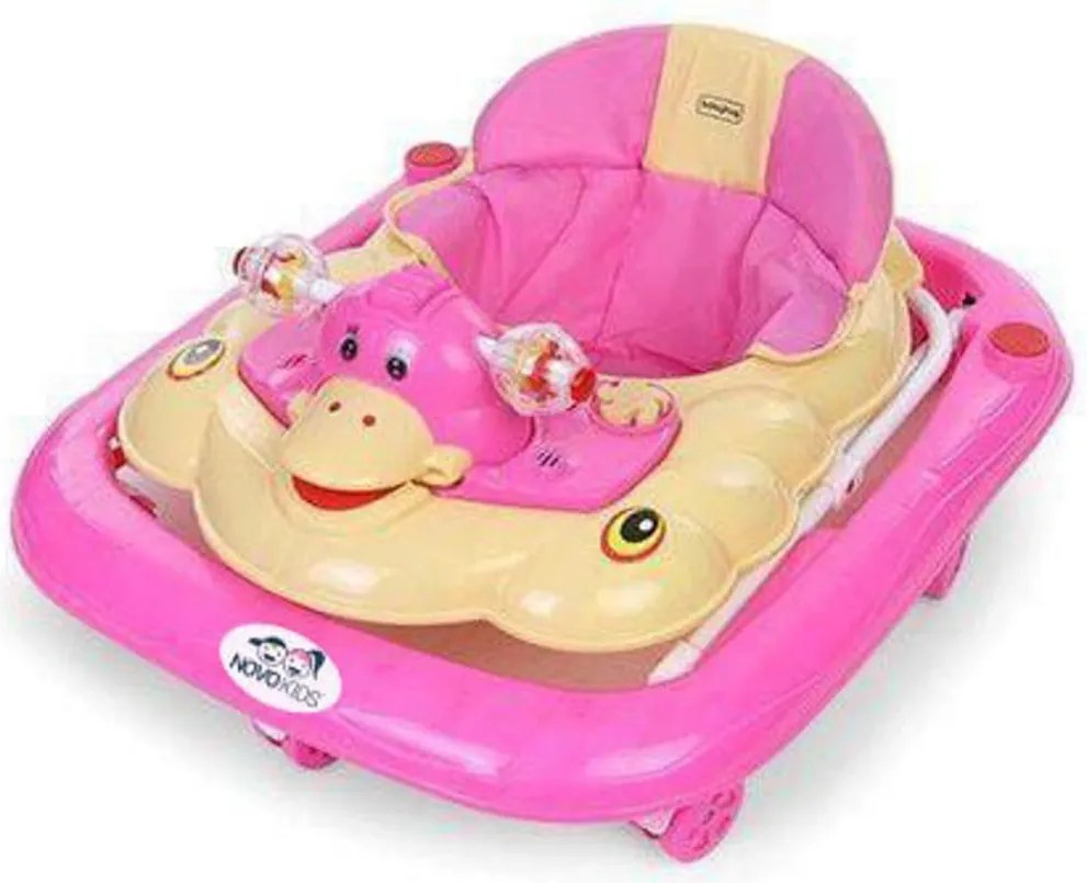 Premergator reglabil in 3 trepte NOVOKIDS™ Duckey, cu melodii, Ratusca, Pliabil, Roz