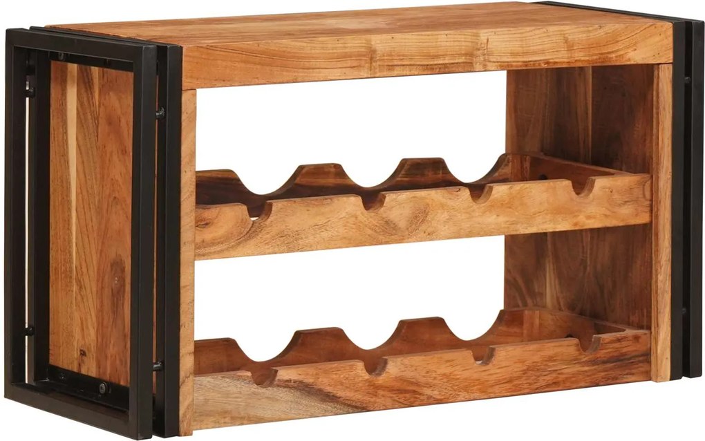 vidaXL Raft pentru vin Maro 100 x 45 x 33 cm Lemn Solid de Acacia