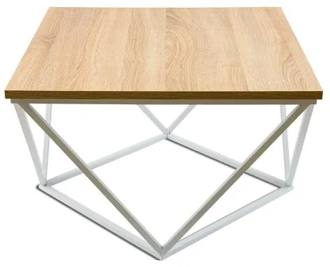 Măsuță de cafea CURVED 60x60 cm alb/bej