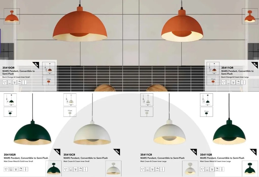 Lustra suspendata stil industrial Mars verde/ crem