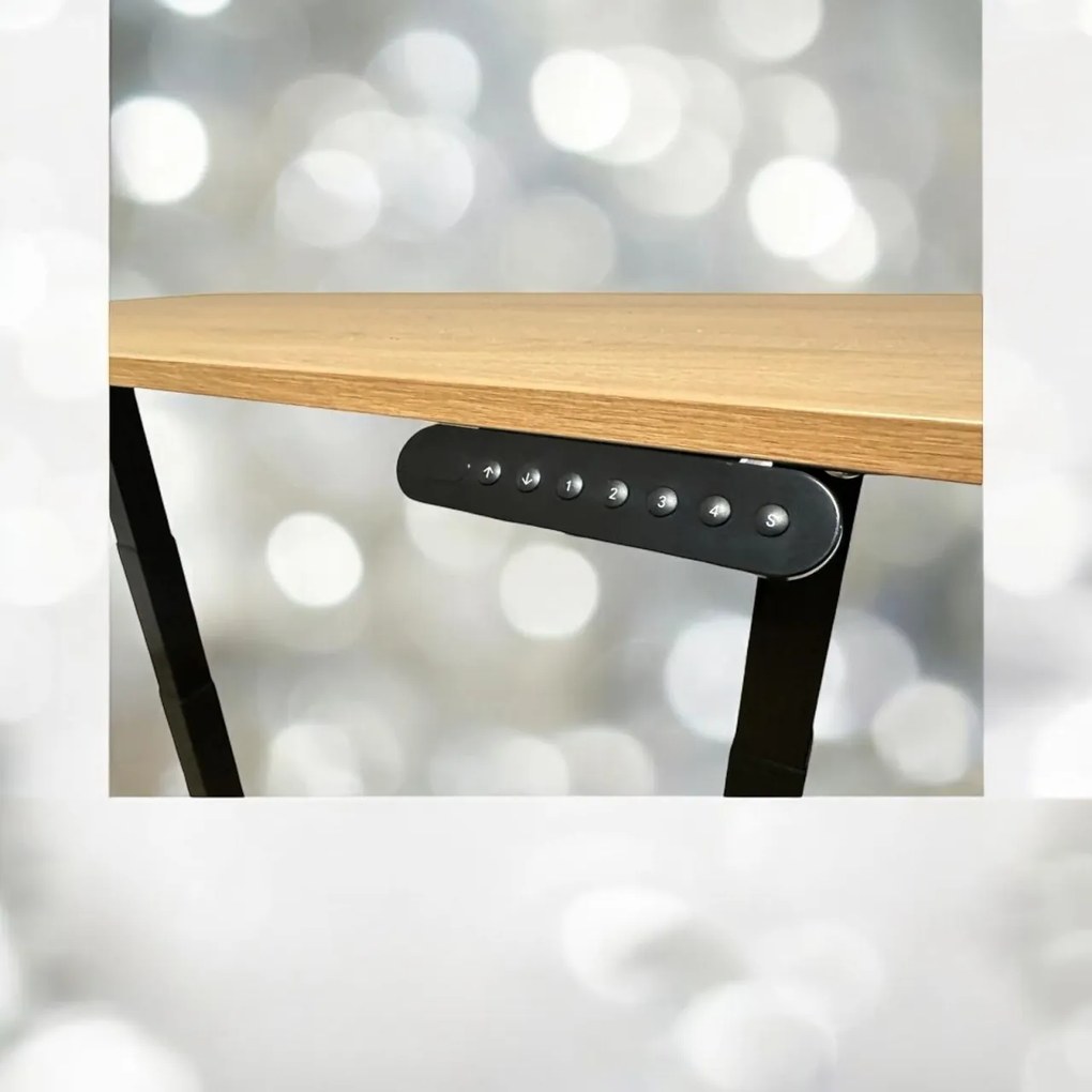 Birou reglabil electric TerrA6-NEW 2024- 3 TREPTE de inaltime (Culoare profil: Negru, Dimensiune blat: 137x67 cm, Culoare blat: Alb 25mm)