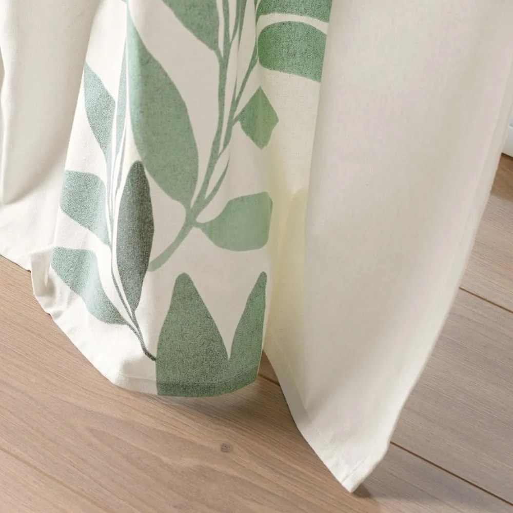 Draperie albă/verde 140x260 cm Nymphea – douceur d'intérieur