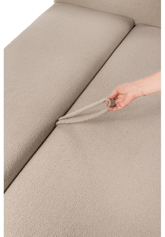 Canapea bej extensibilă cu tapițerie din țesătură bouclé 247 cm Quinoa – Bonami Selection