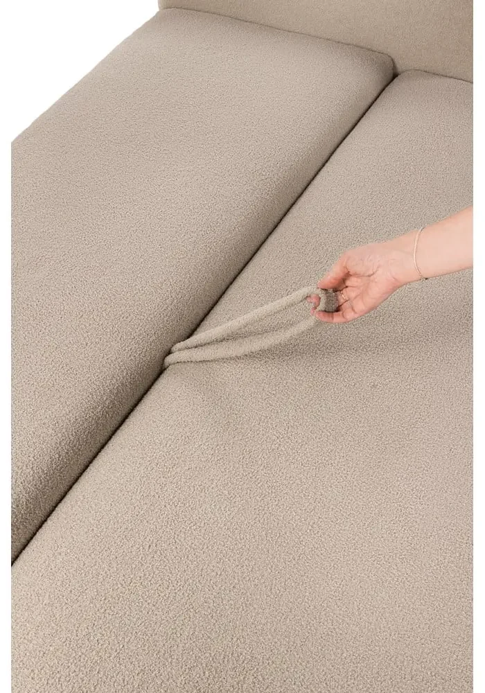 Canapea bej extensibilă cu tapițerie din țesătură bouclé 247 cm Quinoa – Bonami Selection