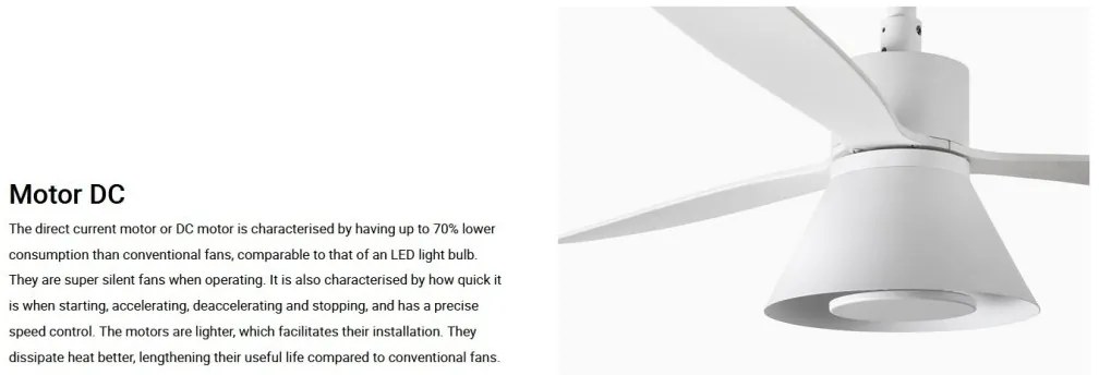 Lustra cu Ventilator si telecomanda AMELIA L CONE LED alb