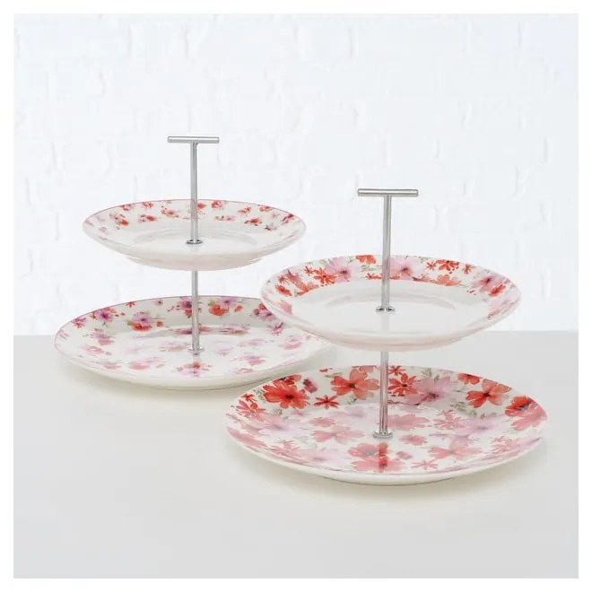 Set 2 platouri supraetajate din porțelan bone chine Boltze Rosella