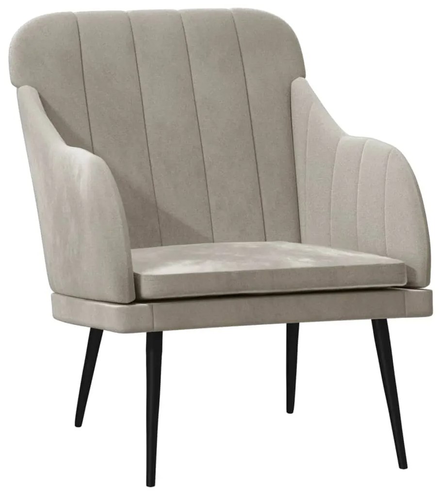 351454 vidaXL Fotoliu, gri deschis, 63x76x80 cm, catifea