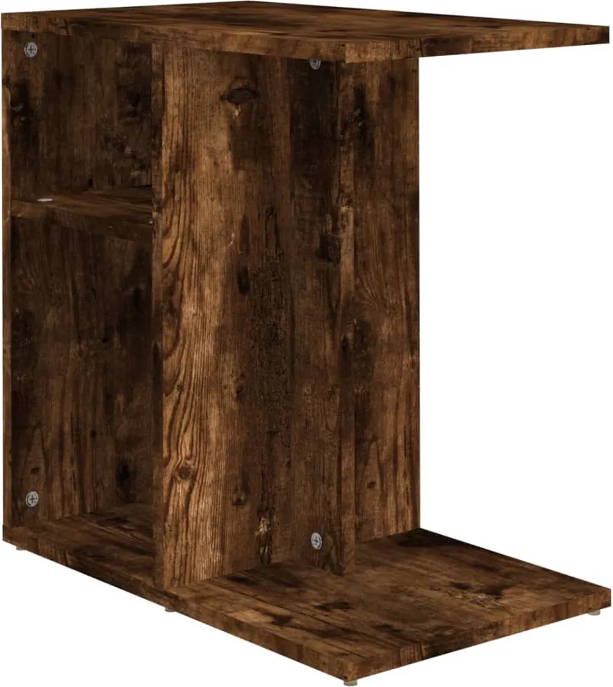 vidaXL Masă laterală, stejar fumuriu, 50x30x50 cm, lemn compozit