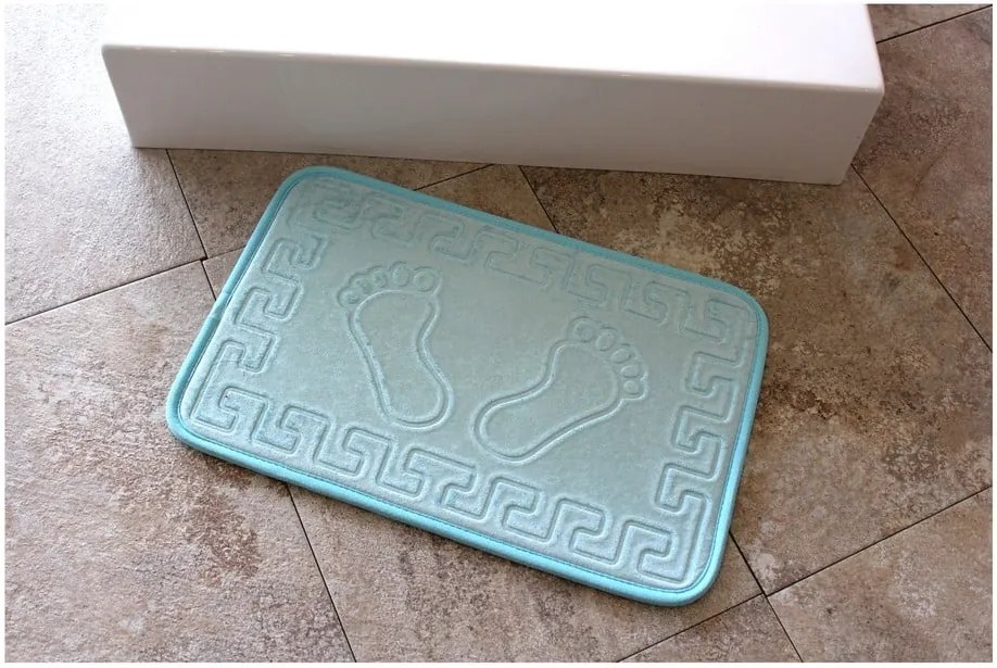 Covor baie Ayakizi, 60 x 40 cm, albastru deschis