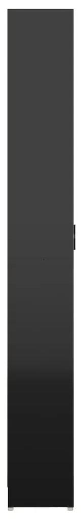 Sifonier de hol, negru extralucios, 55 x 25 x 189 cm, PAL negru foarte lucios, 1