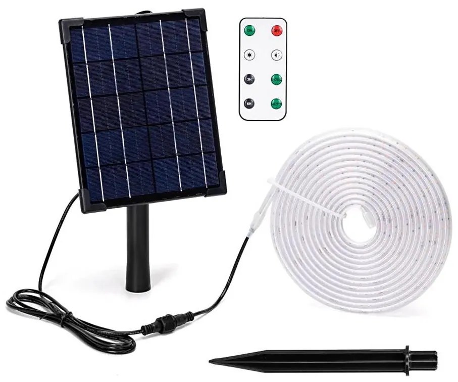 Bandă LED solară dimabilă Aigostar LED/5W/3,2V 5 m 6500K IP65 + telecomandă