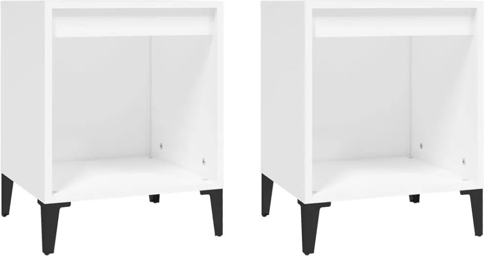 vidaXL Noptiere, 2 buc., alb, 40x35x50 cm