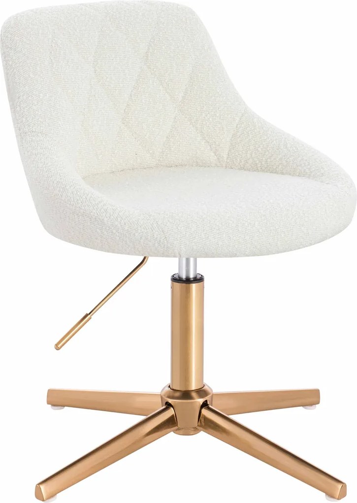 HR1054CROSS Scaun Crem Boucle cu Bază Aurie