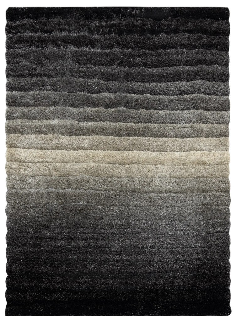 Covor FLIM 007-B6 modern shaggy, dunga - structural gri