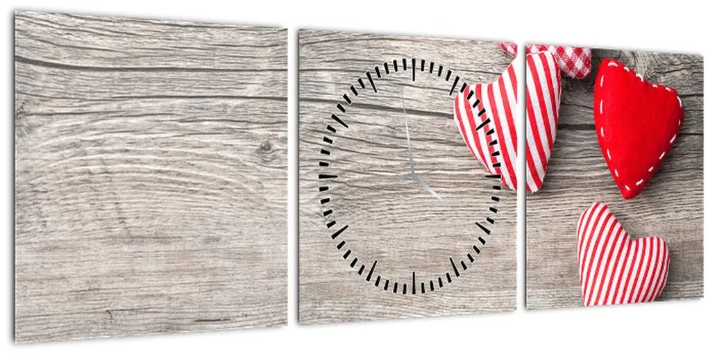 Tablou - Inimioare (cu ceas) (90x30 cm)