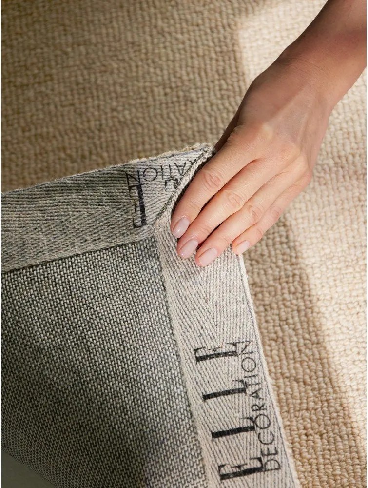 Covor bej țesut manual din lână 160x230 cm Puristic Knots – Elle Decoration