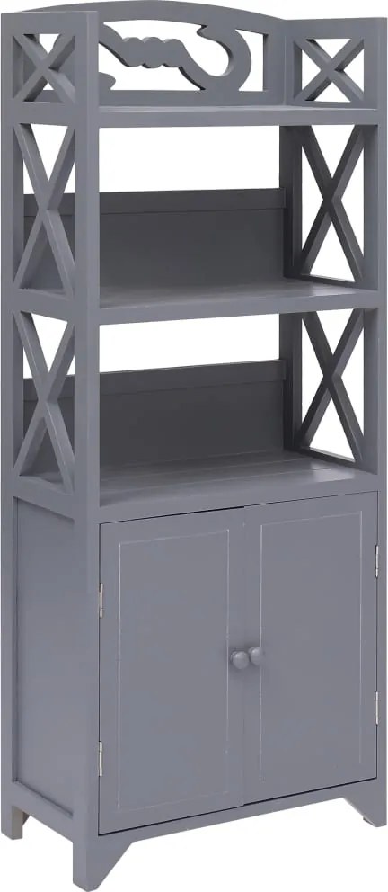 vidaXL Dulap de baie, gri, 46 x 24 x 116 cm, lemn de paulownia