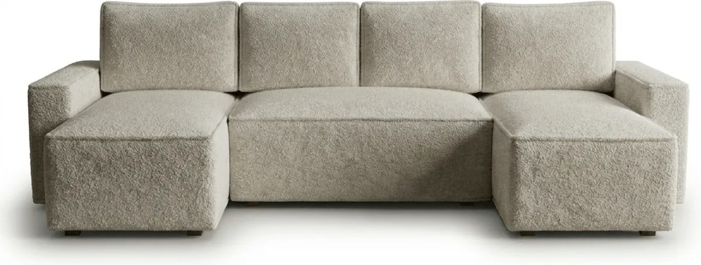 Canapea extensibila in forma de U SMART BOUCLE, gri-bej, 303x143 cm