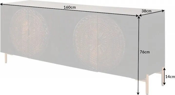 Comoda design Boho Chic Mandala 160cm Mango