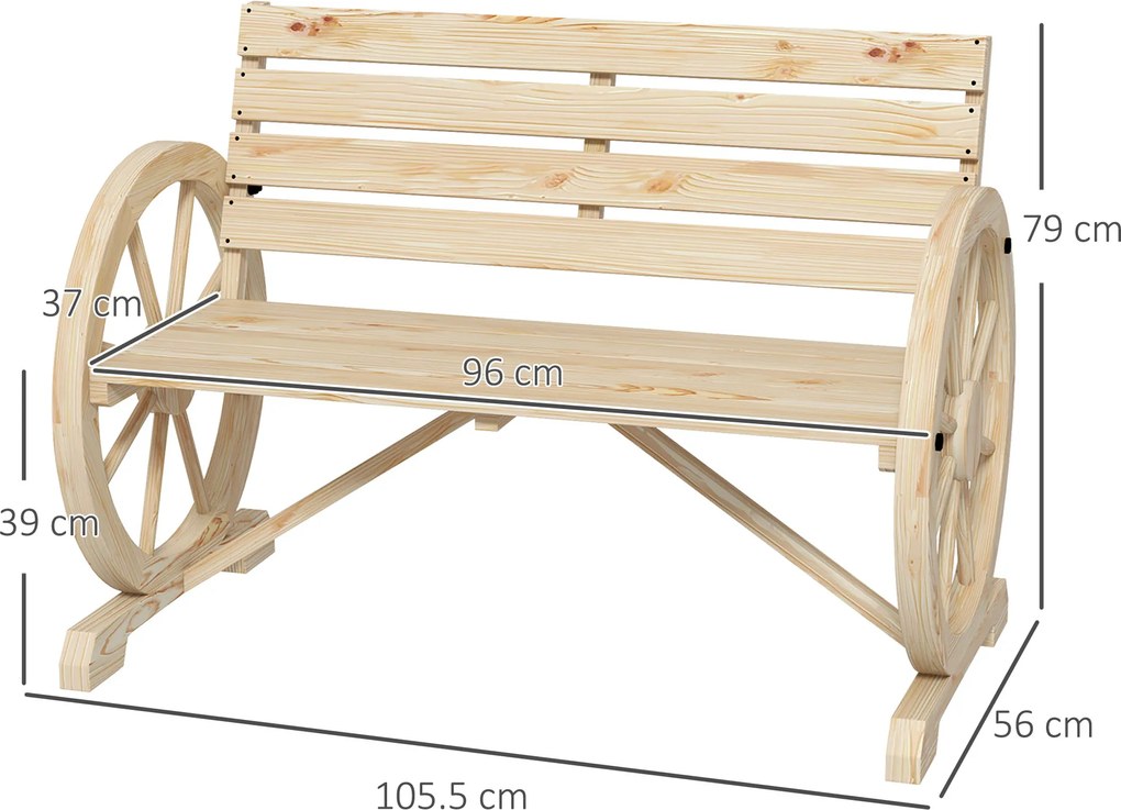 Outsunny Banca Country Fonta 127×60×85 cm – 2‑locuri cu Cotiere Rotative Neagra | Aosom Romania