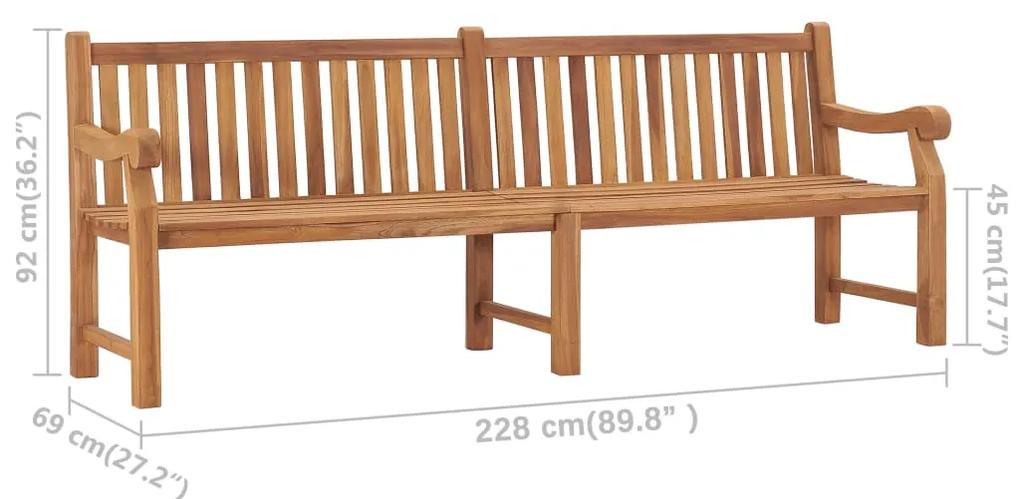 Banca de gradina, 228 cm, lemn masiv de tec 1, 228 x 69 x 92 cm, 228 x 69 x 92 cm