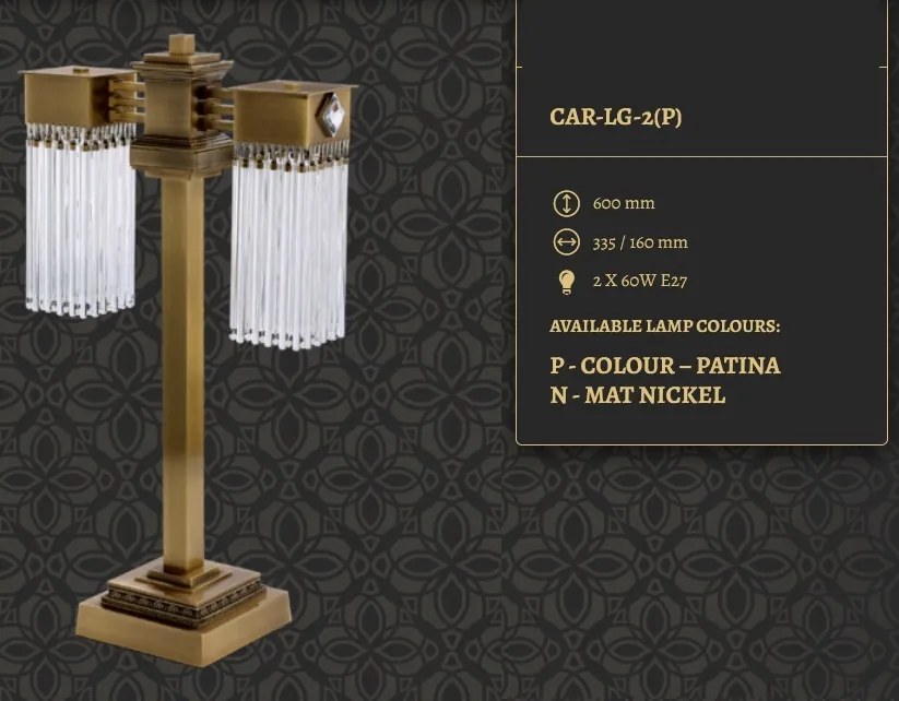 Veioza design clasic realizata manual CARINO