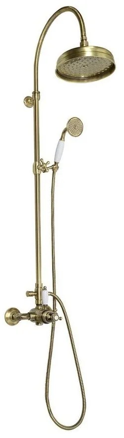Set de duș în culoarea bronzului din alamă 142 cm cu robinet termostatic cu duș suspendat/cu duș de mână Antea – Sapho