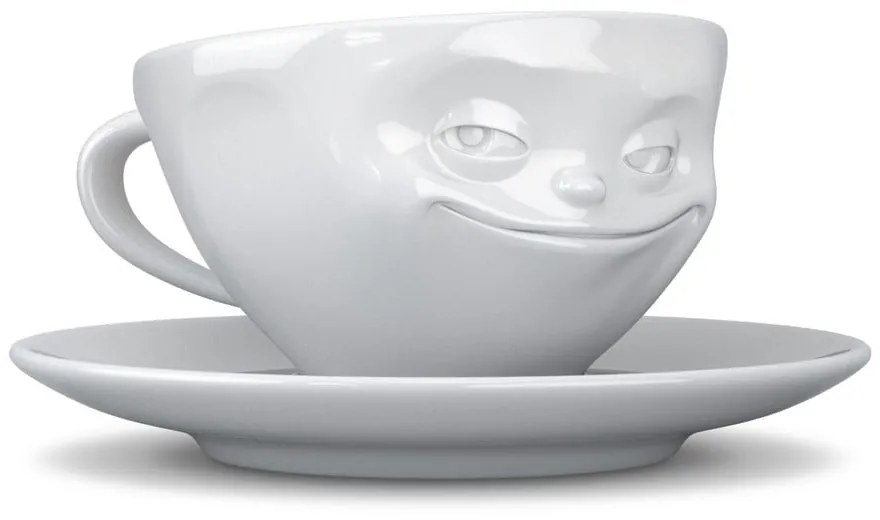 Ceașcă din porțelan pentru cafea 58products Smile, 200 ml, alb