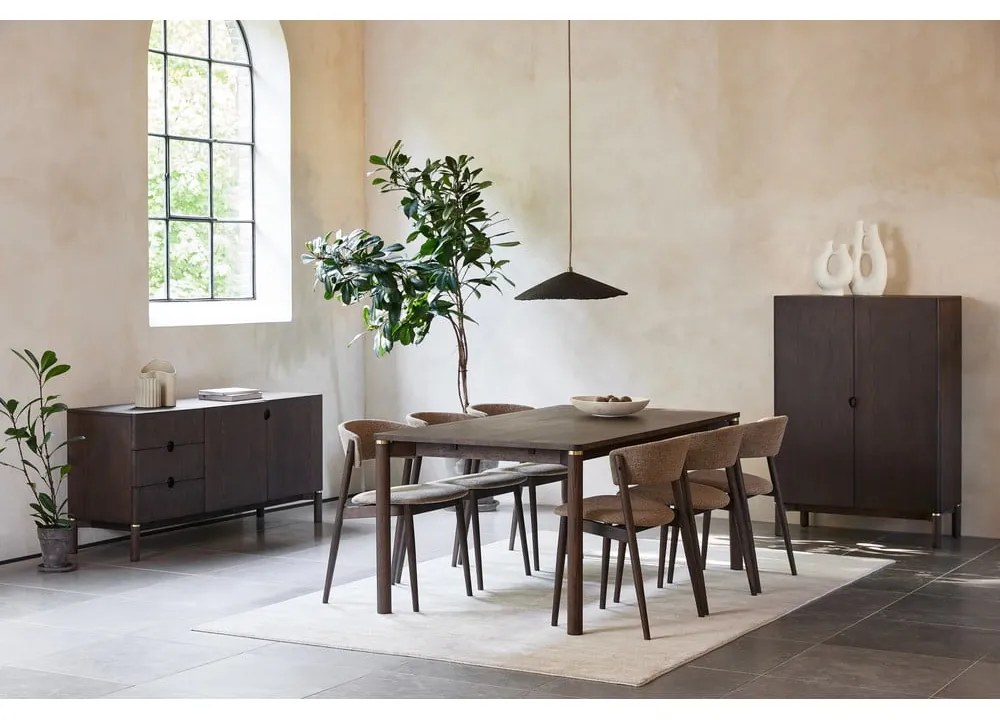 Scaun de dining maro/bej Revere – Unique Furniture