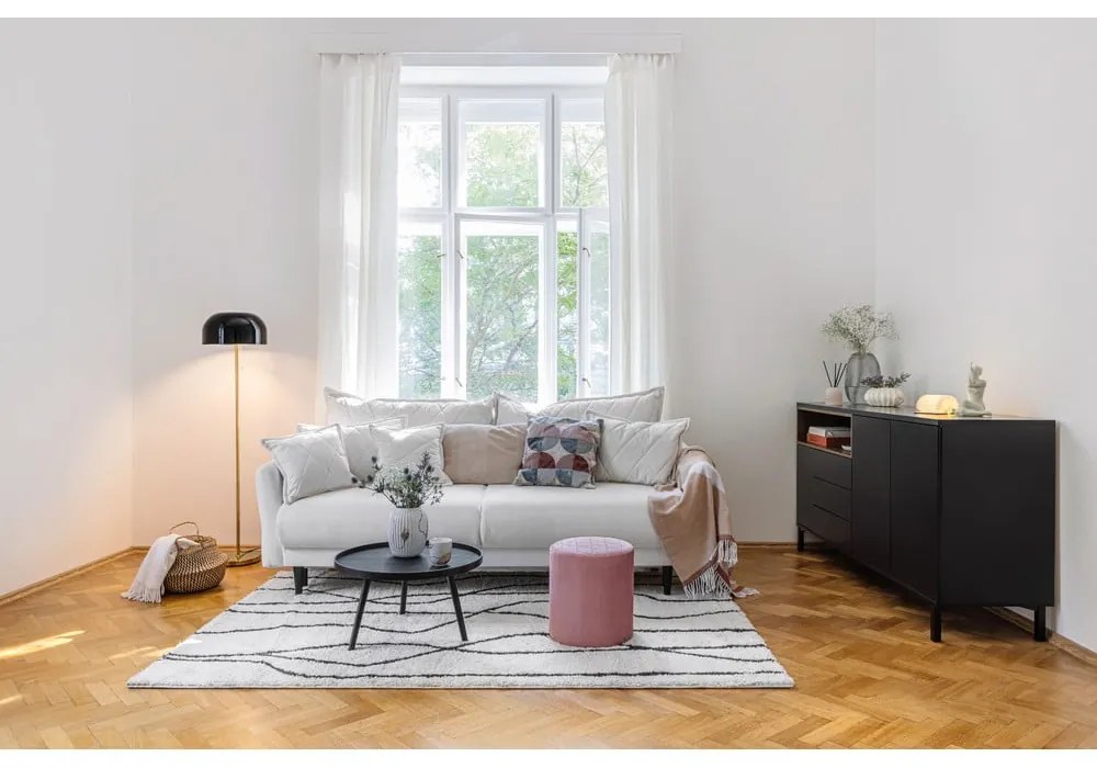 Canapea maro extensibilă/cu spațiu de depozitare cu tapițerie din catifea reiată 215 cm Bjork – Bonami Selection