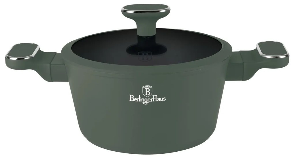 Oala aniaderenta cu interior titan 20 cm Green Matte Collection Berlinger Haus BH 8200