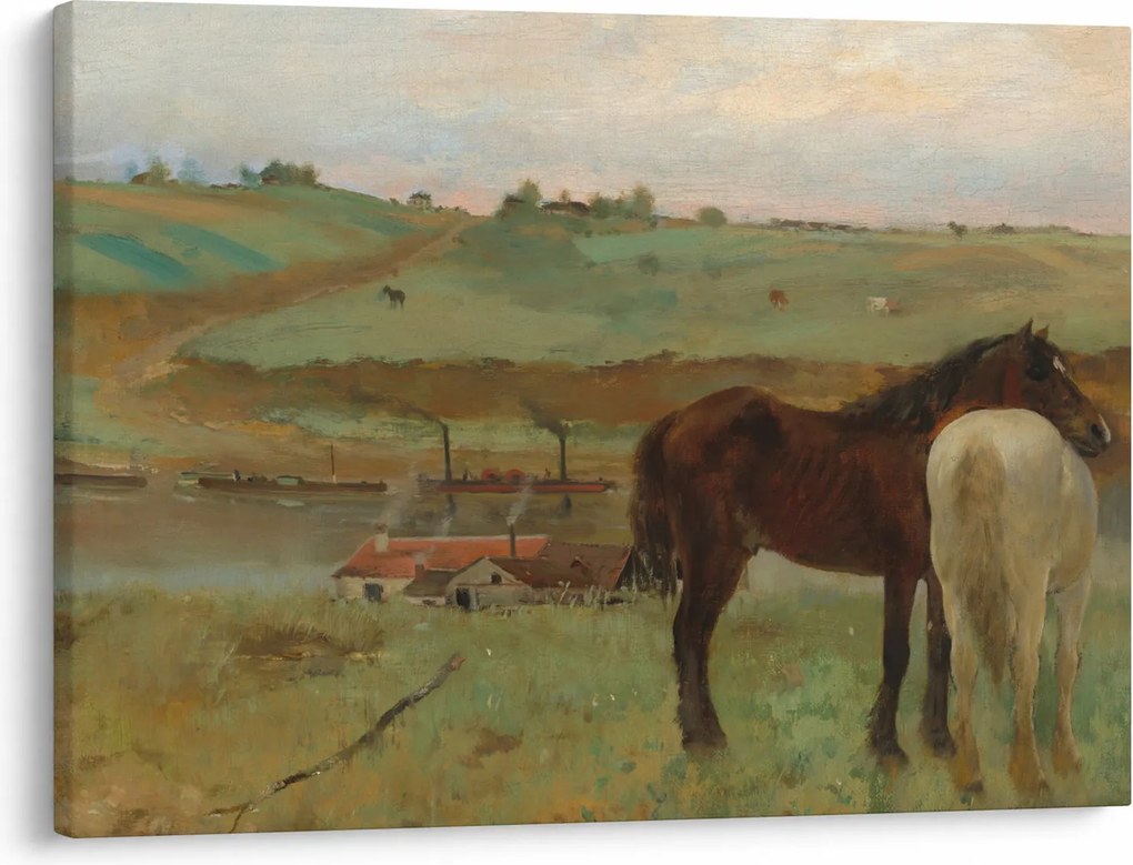 Tablou - Edgar Degas, Horses in a Meadow, reproducere (70x50 cm)
