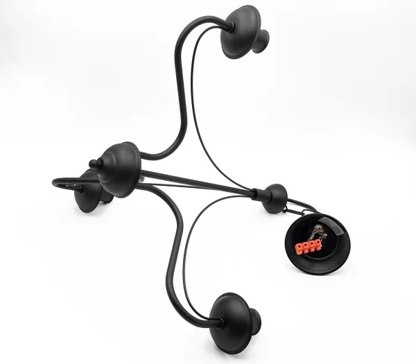 Candelabru pe lanț ANTON 3xE14/15W/230V negru