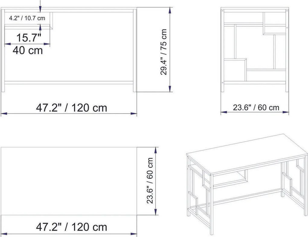 Birou Victory Gold and White