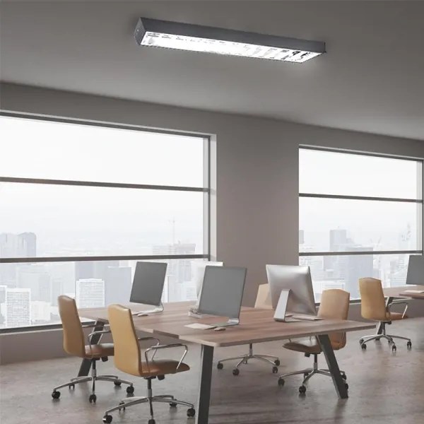 Corp de iluminat fluorescent 2xG13/18W/230V negru 120 cm