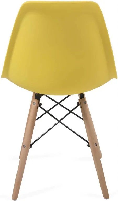 Set de scaune de luat masă din plastic, 2 bucăți, galben