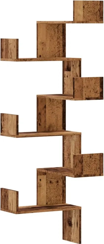 vidaXL Raft colțar perete lemn vechi 45x45x147 cm lemn prelucrat