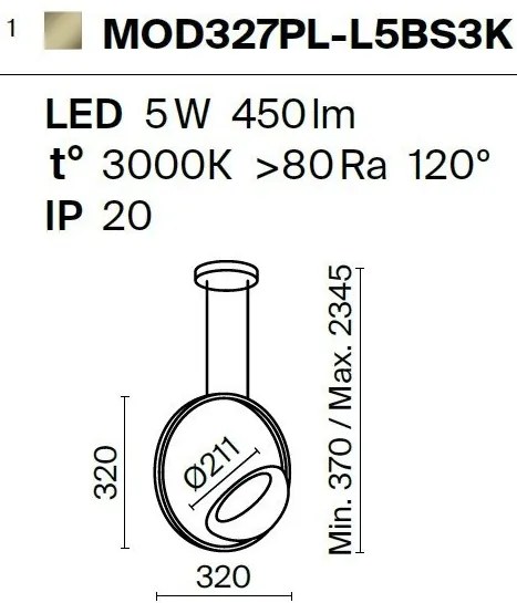 Pendul LED design modern Moon alama