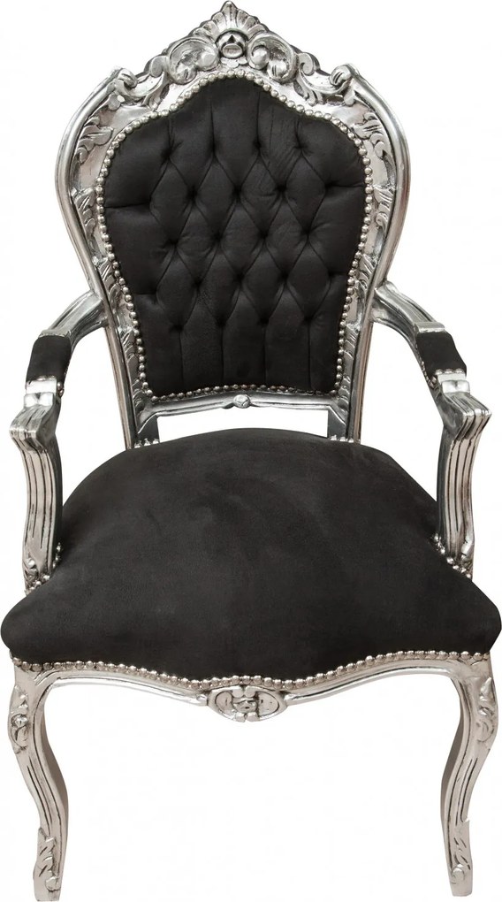 Fotoliu stil francez Ludovic al XVI-lea din lemn masiv de fag, negru