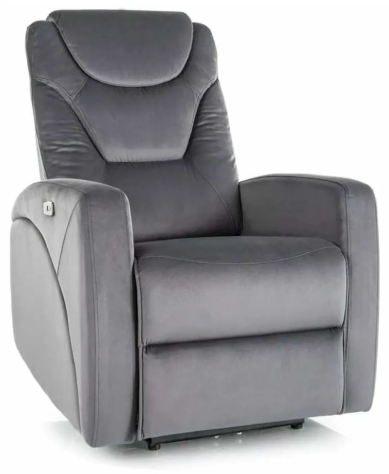 Scaun reclinabil Kronos Velvet, gri