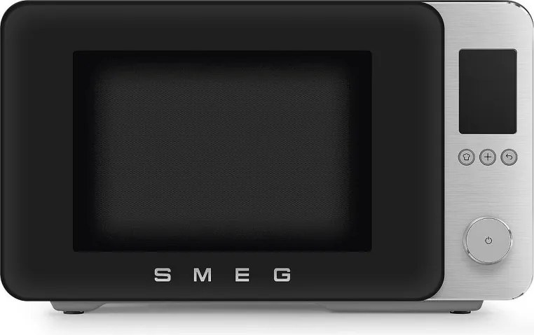Cuptor cu microunde combinat cu aer cald SMEG Collezione MOC02BLMEU, 900 W, 27 l, 25 de programe, închidere lină, setări personalizate, negru mat